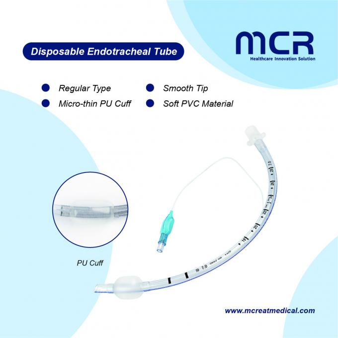 Transparante zachte en gladde pvc endotracheale buis met manchet 0